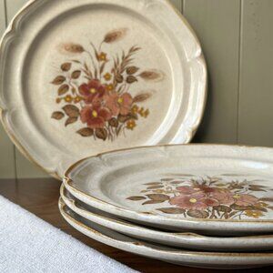 4 Endura Collection Stoneware Dinner Plates Festive SY-6669 Japan